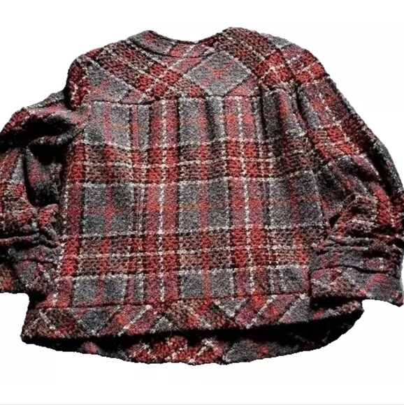 PECK & PECK Tweed boucle blazer wool blend plaid earth tones minimalist retro 14 - Picture 3 of 9